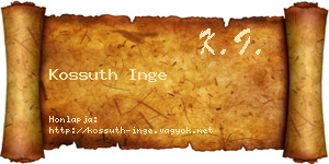 Kossuth Inge névjegykártya
